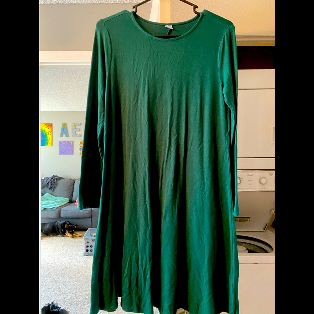 Emerald Green Old Navy long sleeve t dress